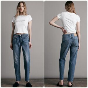 Rag and Bone Rosa Mid Rise Boyfriend Jeans Malibu Size 25